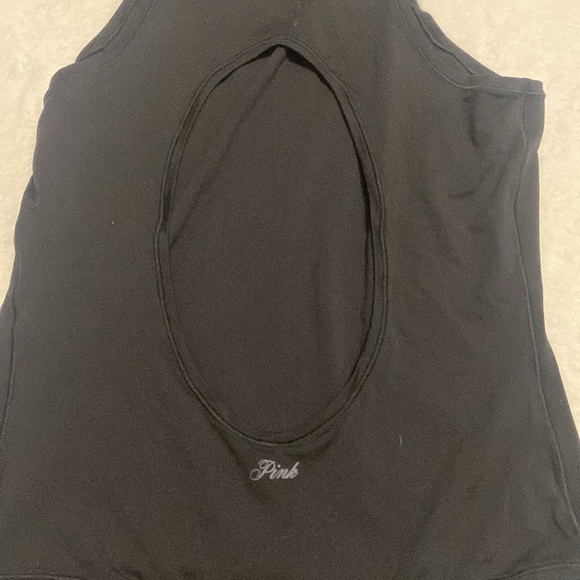 VS Pink Large thong body suit in black. High neckline with cutout back. NWOT - Picture 4 of 6